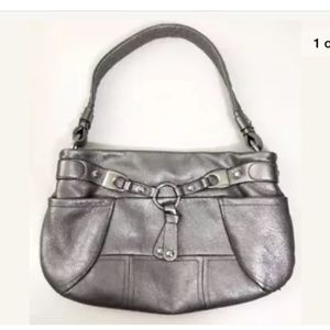 B. Makowsky Metallic Silver Shoulder Bag Purse